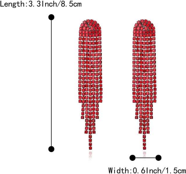 Detalle de Boucles d’oreilles pendantes Clearine en strass à longues gouttes, ton argent