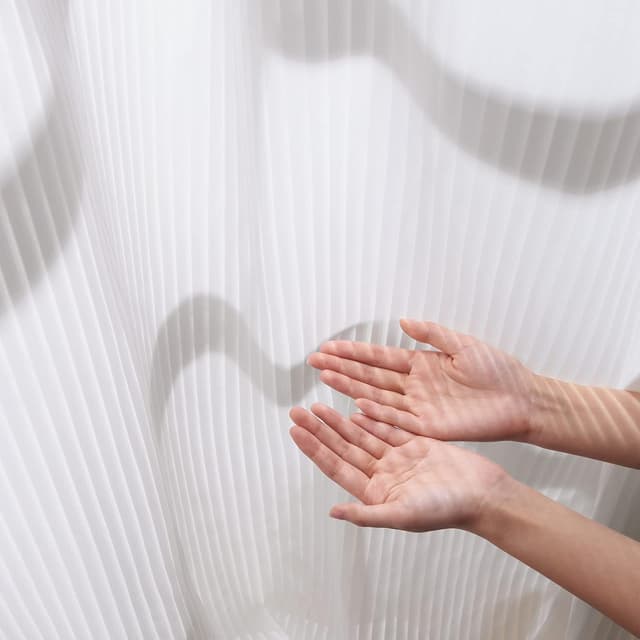 Thumbnail 6 de Topfinel Streifenvorhänge mit Ösen, halbtransparentes 2er-Set Weiss, ca. 140 x 160 cm