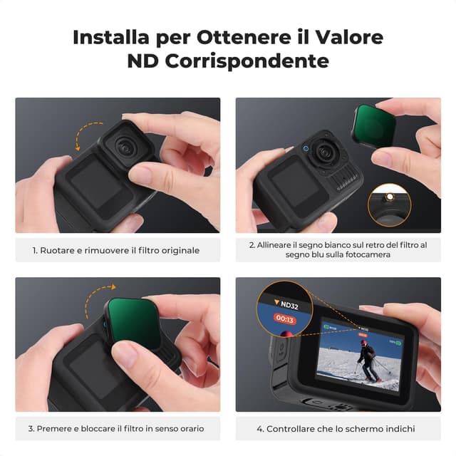 Thumbnail 4 de K&F Concept Set 4 filtri ND per GoPro ND4 ND8 ND16 ND32