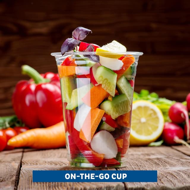 Detalle de Freshware 16 oz Clear Disposable Plastic Cups (PET) — Crystal-Clear Tumblers, 100 Count