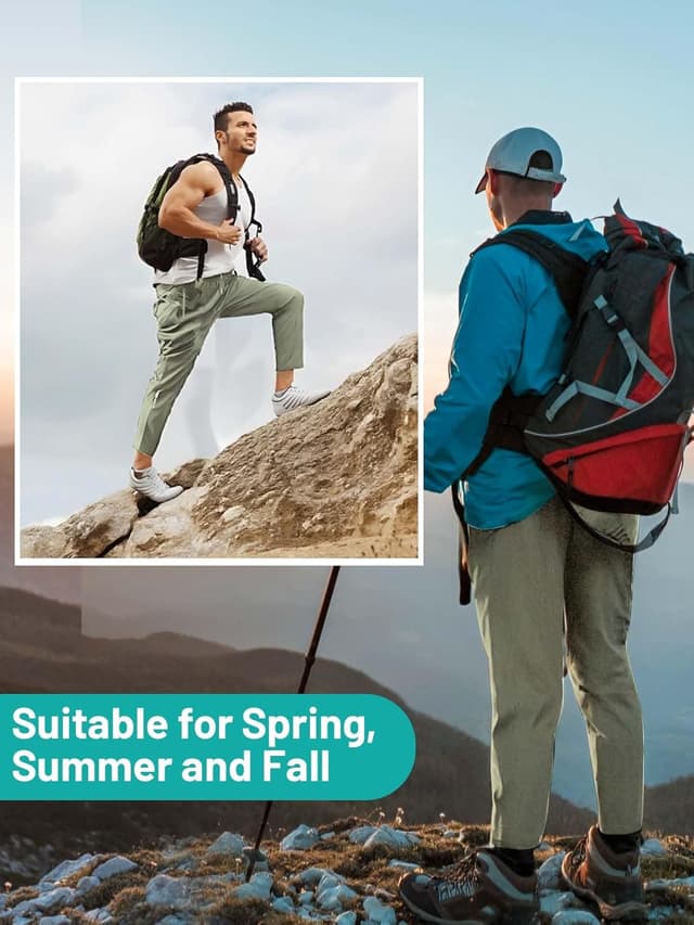 Detalle 2 de Hidkat Men’s Hiking Pants Quick-Dry Lightweight Water-Resistant Sweatpants with Zipper Pockets