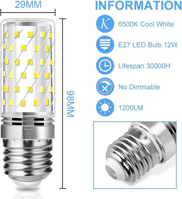Detalle 2 de Bombilla LED E27 12W equivalente 100W