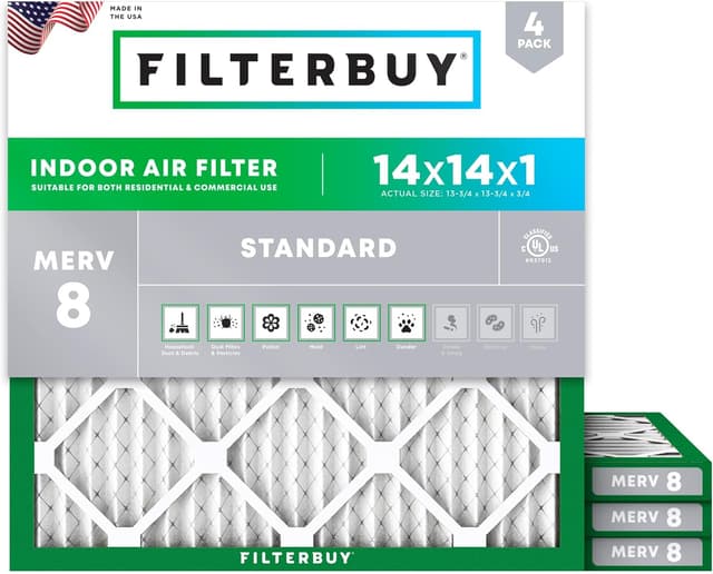 Detalle de Filterbuy Replacement Air Filter MERV 8 14x14x1