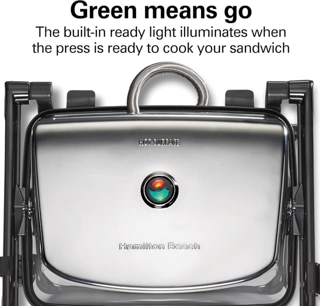 Thumbnail 6 de Hamilton Beach Panini Press & Indoor Grill 8" x 10" Chrome 🍔