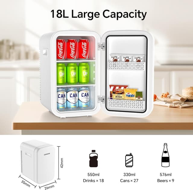 Detalle 2 de Cormix Mini-Kühlschrank 18L (2-in-1) mit Kühl- und Heizfunktion, 12V/220V