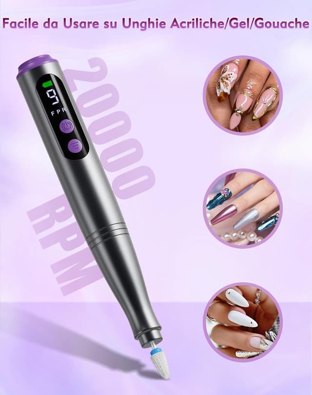 Detalle de Fofile Fresa per unghie 20000 giri/min 12 in 1