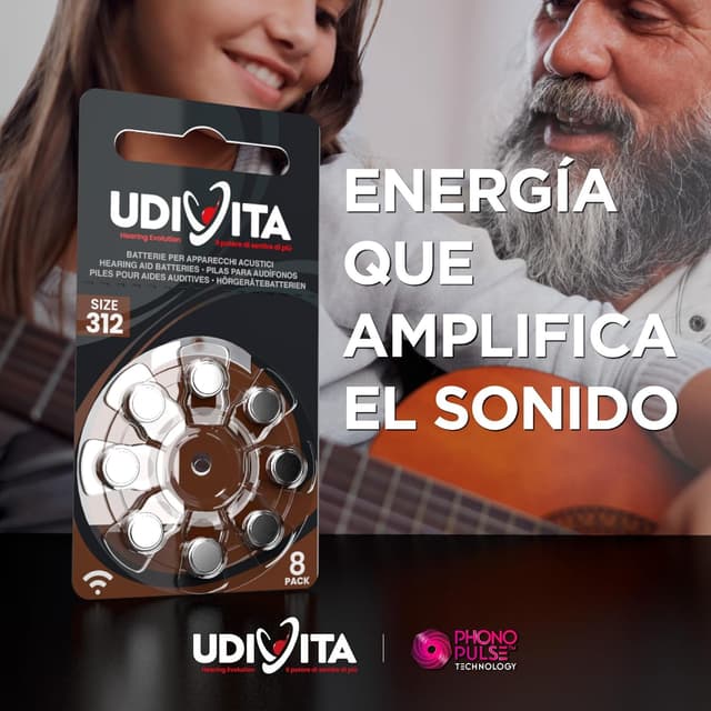 Detalle de Udivita PR41 80 pilas 312 zinc‑aire 1,45V