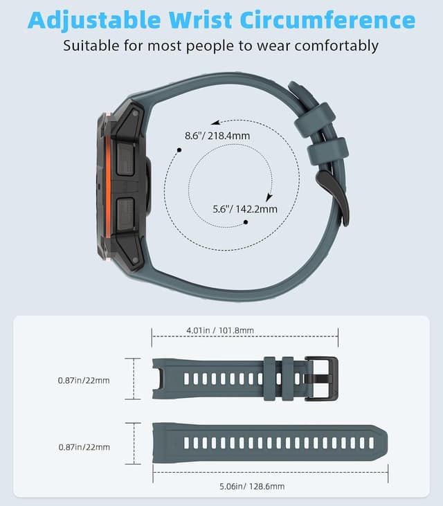 Detalle de MoKo Instinct 3 rubber sport strap 45mm