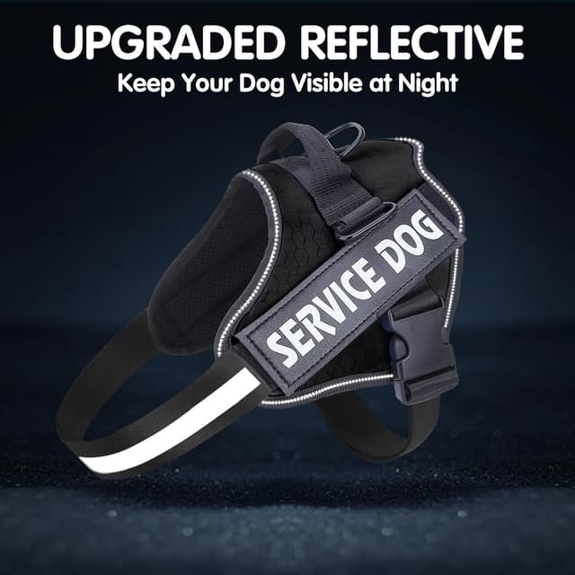 Detalle 2 de Belababy Soft No Pull Dog Harness Small (Black) – Adjustable service dog vest with reflective breathable comfort