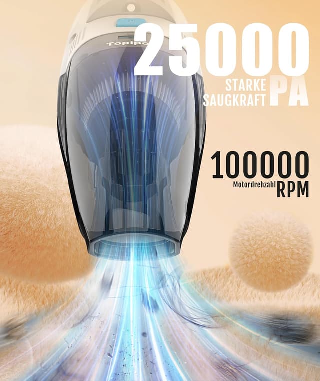 Detalle 2 de Topipop Handstaubsauger 25.000 Pa Saugkraft