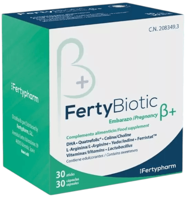 Imagen de FertyBiotic Embarazo ß+ complemento embarazo 60 unidades en OfertitasTOP