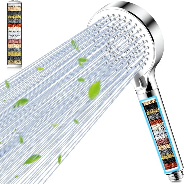 Detalle de Magichome Hard Water Filter Shower Head with 20-Stage Filter and 5 Spray Modes