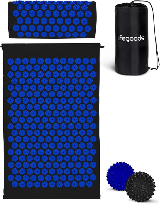 Detalle de LifeGoods Akupressurmatte mit Kissen – Akkupressmatte für Rücken & Nacken