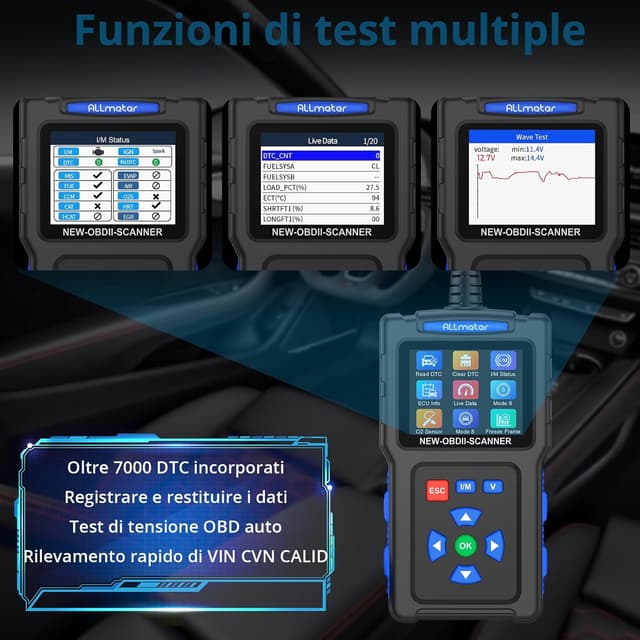 Thumbnail 4 de ALLmeter OBD2 Auto Diagnostica Professionale 2,4"