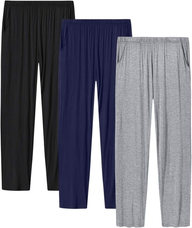 Detalle de JINSHI Women’s Modal Pajama Pants with Pockets, Soft Lightweight Elastic Drawstring Lounge Bottoms