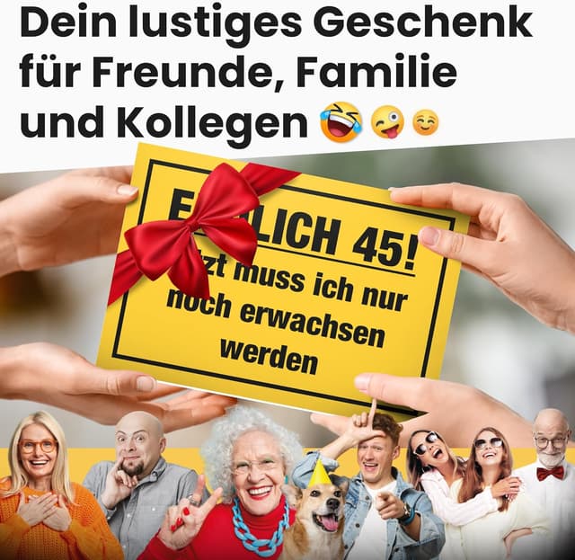 Detalle de DankeDir! Endlich Fünfundvierzig Schild 30 x 20 cm