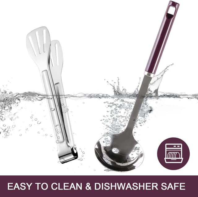 Detalle de Odoland Set d’ustensiles de cuisine camping 8 en 1 avec sac de rangement