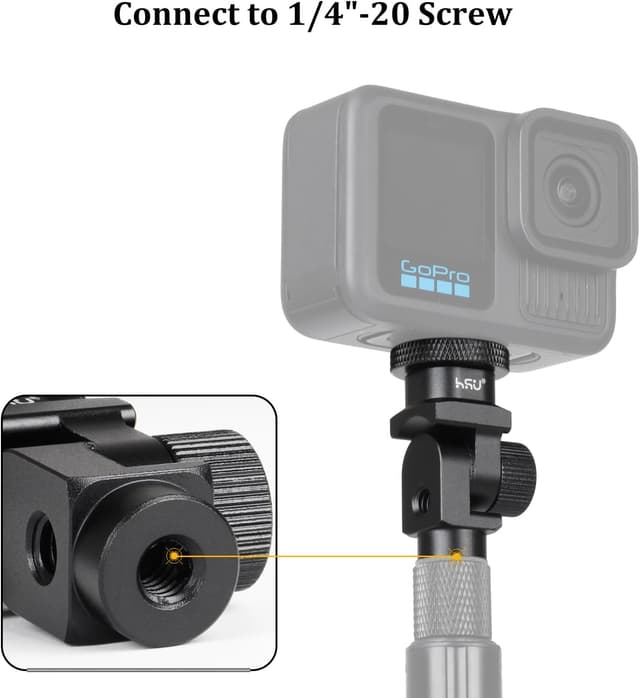 Detalle 2 de HSU Vertical Mount 180° 1/4"-20 adapter for action cameras