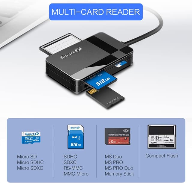 Thumbnail 1 de SmartQ C368 USB 3.0 Card Reader for SD, CF, MS