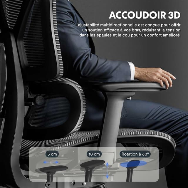 Thumbnail 6 de FLEXISPOT ErgoX Chaise Bureau ergonomique 1️⃣