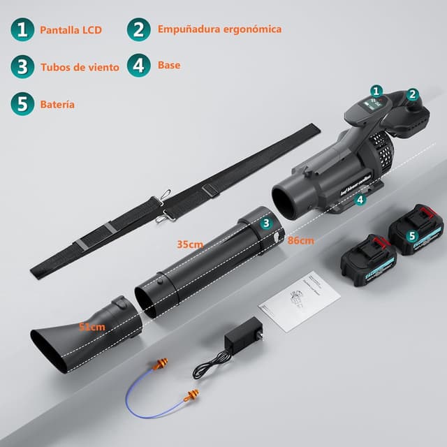 Thumbnail 5 de Olubfdh 21 V Soplador de hojas potente y ligero