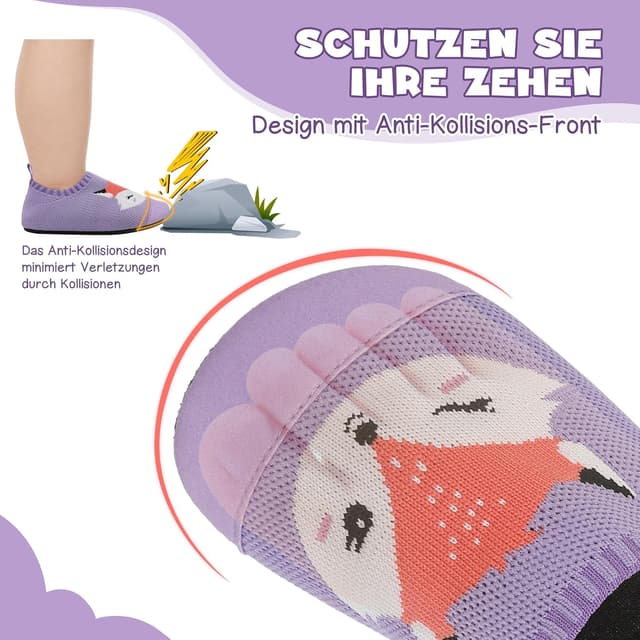 Detalle de VOLHAL Kinder-Hausschuhe mit atmungsaktivem, rutschfestem Design für Kindergarten & Indoor