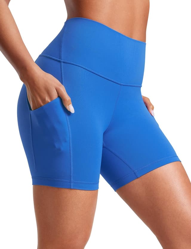 Detalle 1 de CRZ YOGA Donna Butterluxe: shorts da allenamento con vita alta e tasche laterali (cucitura interna 13–20 cm)