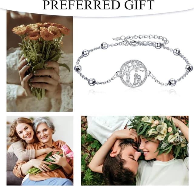 Detalle de J.MUEN Damen-Armband aus 925er Sterling-Silber mit Tier-Motiven (mit Geschenkbox)