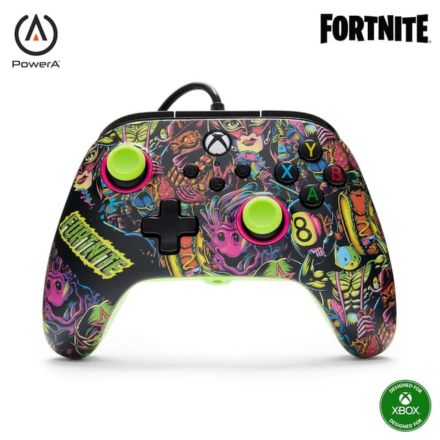 Detalle de PowerA Advantage Wired Controller für Xbox Series X|S (Fortnite Glow) – kabelgebunden mit Gaming-Tasten & Trigger-Locks
