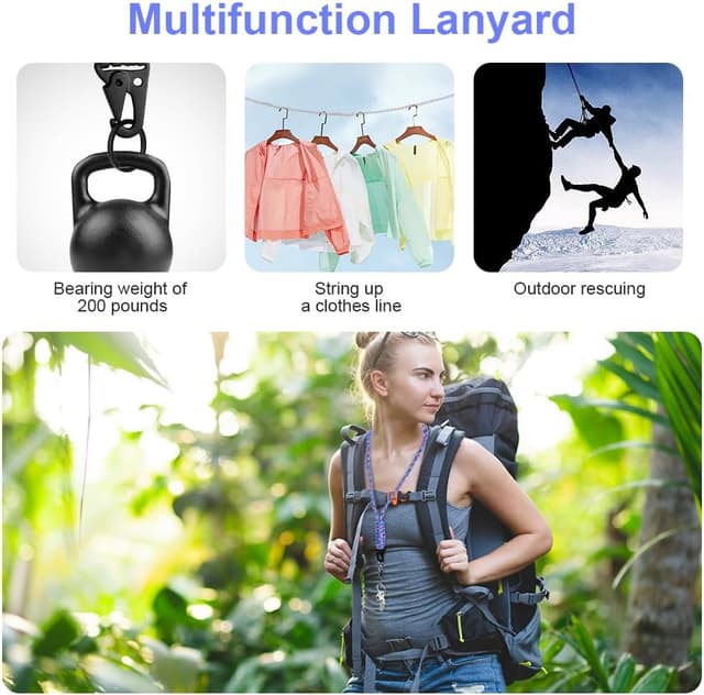 Thumbnail 3 de Vicloon 2pcs Paracord Lanyard 550lb