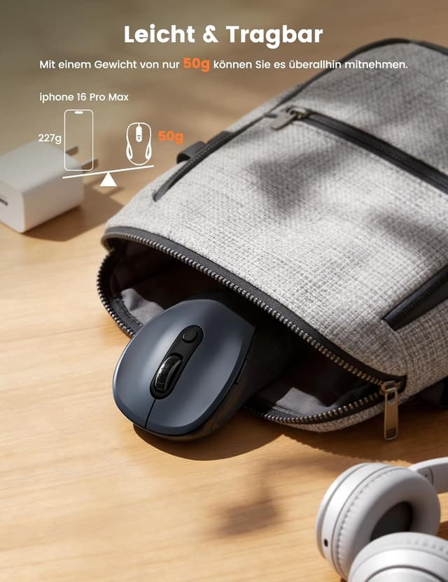 Thumbnail 6 de SABLUTE Maus Kabellos M01 (2,4 GHz) – 800/1.200/1.600 DPI, 6 leise Tasten & ergonomisches Design