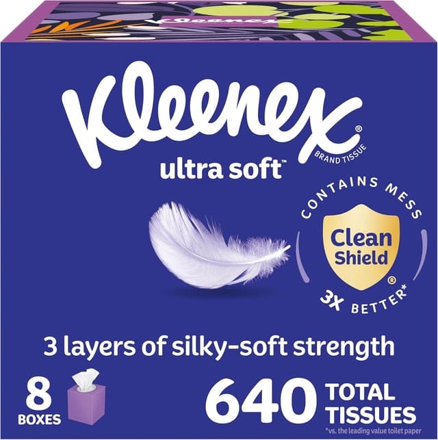 Detalle de Kleenex Ultra Soft Facial Tissues 80 per box