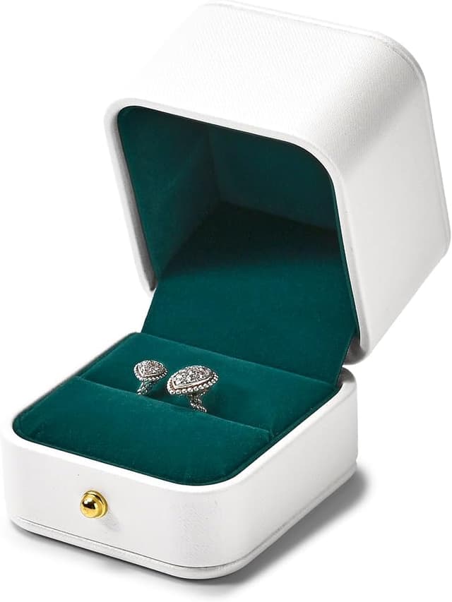 Detalle 2 de Papten Caja de Regalo de Cuero Verde y Blanco