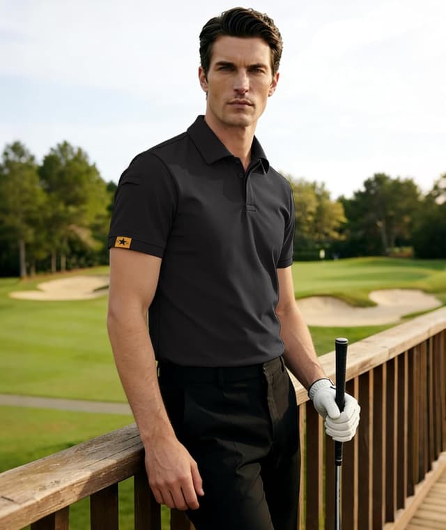 Detalle de JACKETOWN Herren-Poloshirt Kurzarm: atmungsaktiv, schnell trocknend, elastisch (Regular Fit)