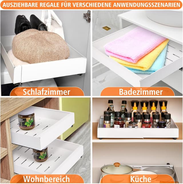 Thumbnail 6 de NAYAHOSE Teleskopschublade 32–48 cm Weiß