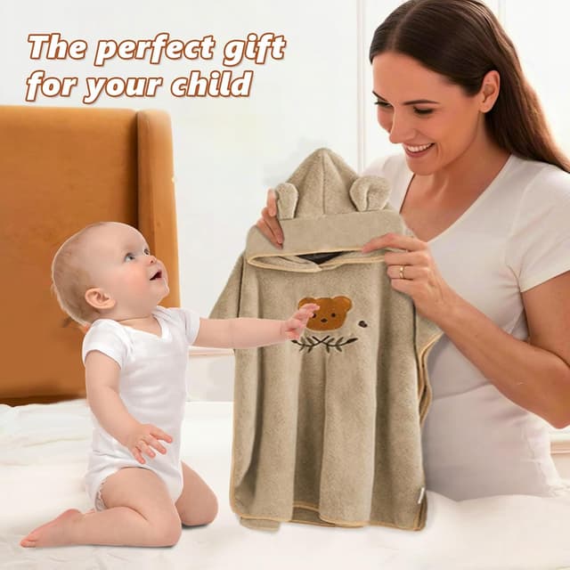 Thumbnail 6 de HAGOT poncho de bain enfant avec capuche (serviette bébé) 0-3 ans