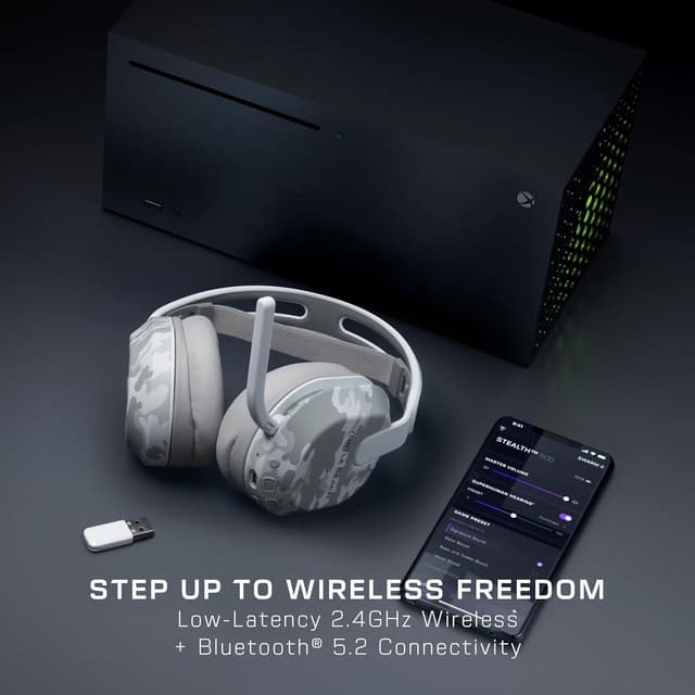 Detalle 2 de Turtle Beach Stealth 500 Ghiaccio – cuffie da gioco wireless per Xbox con batteria fino a 40 ore e Bluetooth