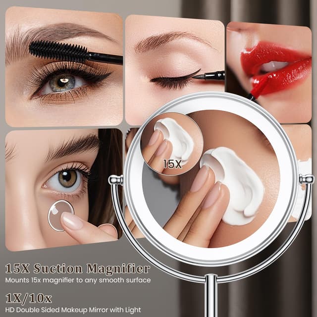 Detalle 2 de VESAUR Upgraded 11" Lighted Vanity Mirror 15X 💄