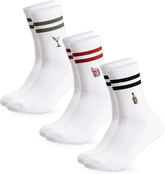 Detalle de Occulto Motiv-Tennissocken Damen & Herren Summer im 3er Pack mit Streifen
