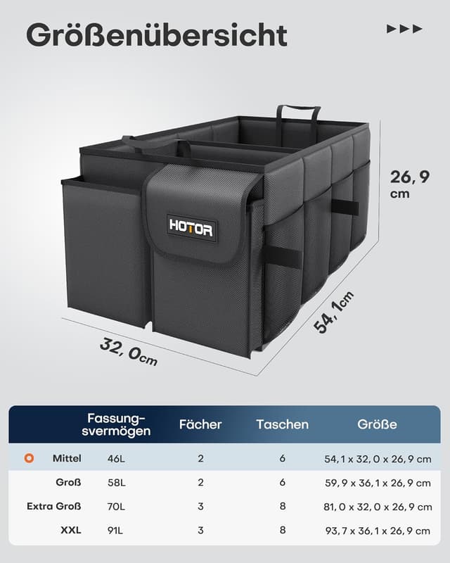 Thumbnail 5 de HOTOR Kofferraum Organizer 54,1×32,0×26,9 cm