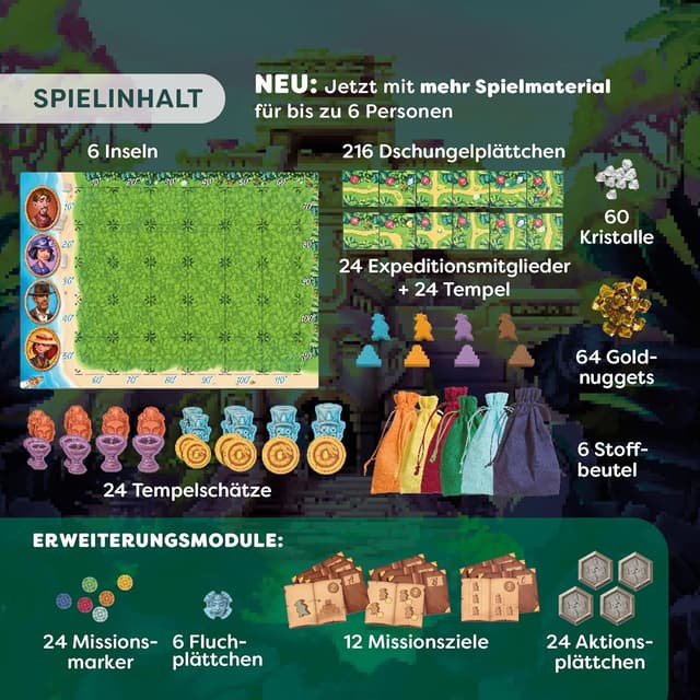 Detalle 2 de HABA Karuba Abenteuer-Brettspiel 2–4 Spieler