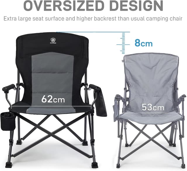 Detalle 2 de EVER ADVANCED Oversized Camping Chair for Adults 230kg