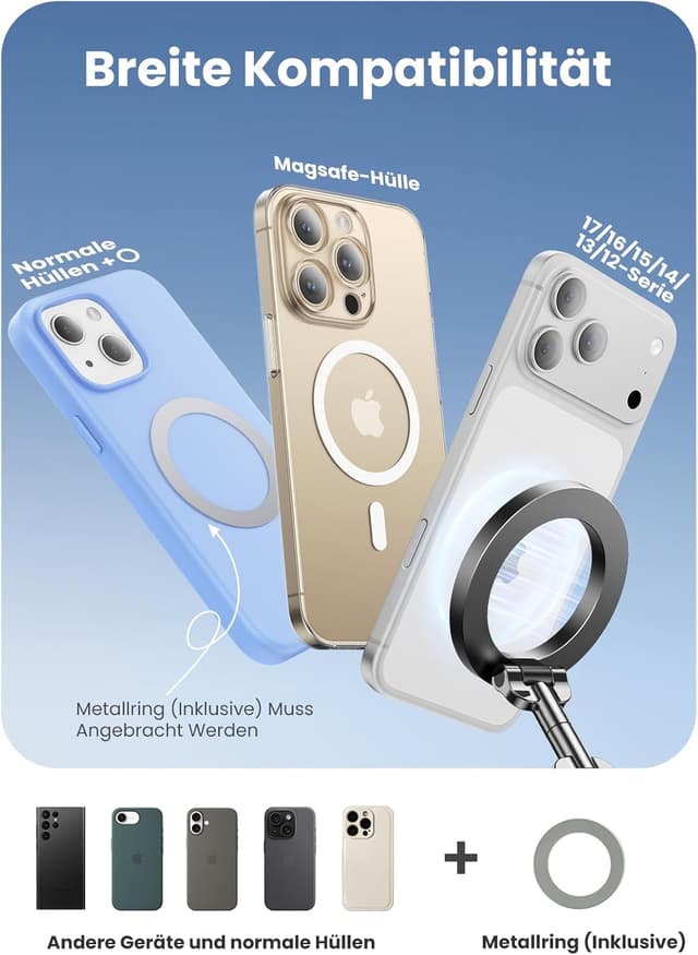 Detalle 2 de EOIWUY Handyhalterung Auto Magnet mit Vakuum-Saugnapf für MagSafe – 360° drehbar