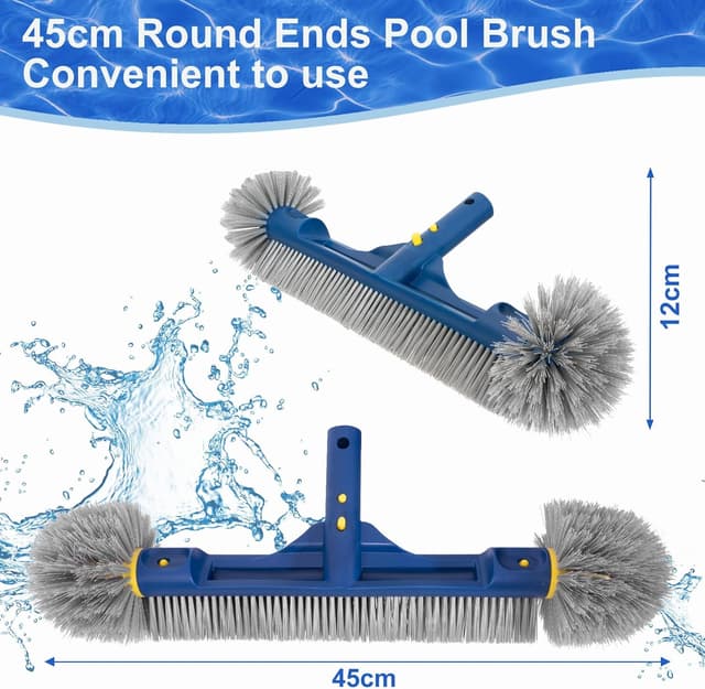 Detalle 2 de POOLAZA testina spazzola per piscina 45 cm: per pareti, angoli e curve