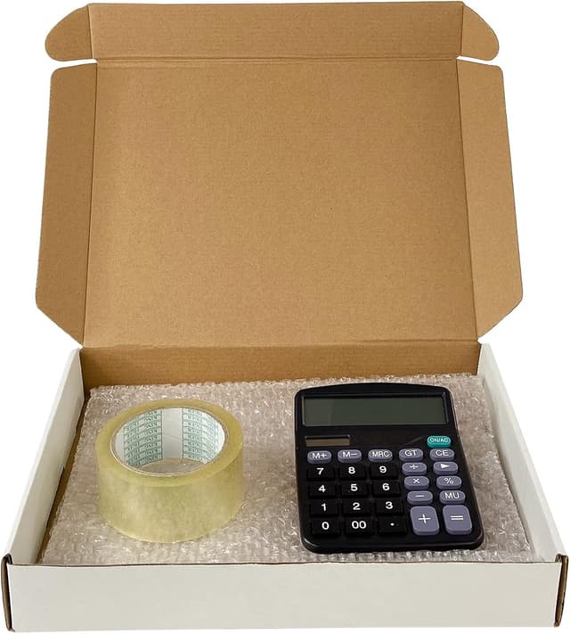 Detalle 2 de 25-Pack small shipping boxes (330x254x51 mm) white corrugated cardboard mailer boxes