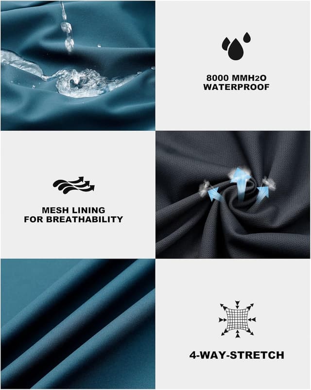 Detalle 2 de Outdoor Ventures Damen wasserdichte Softshelljacke mit Kapuze – winddicht und für Übergangszeit