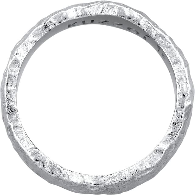 Detalle de Kuzzoi Herrenring 5 mm aus 925er Sterling Silber mit gehämmerter Ringschiene (Ringgröße 60–66)