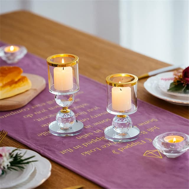 Detalle 2 de Sziqiqi Kristall Kerzenständer Set 2-teilig