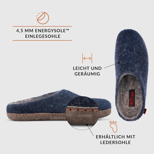 Detalle 1 de Green Comfort MAKALU Hausschuhe aus Schaffilz