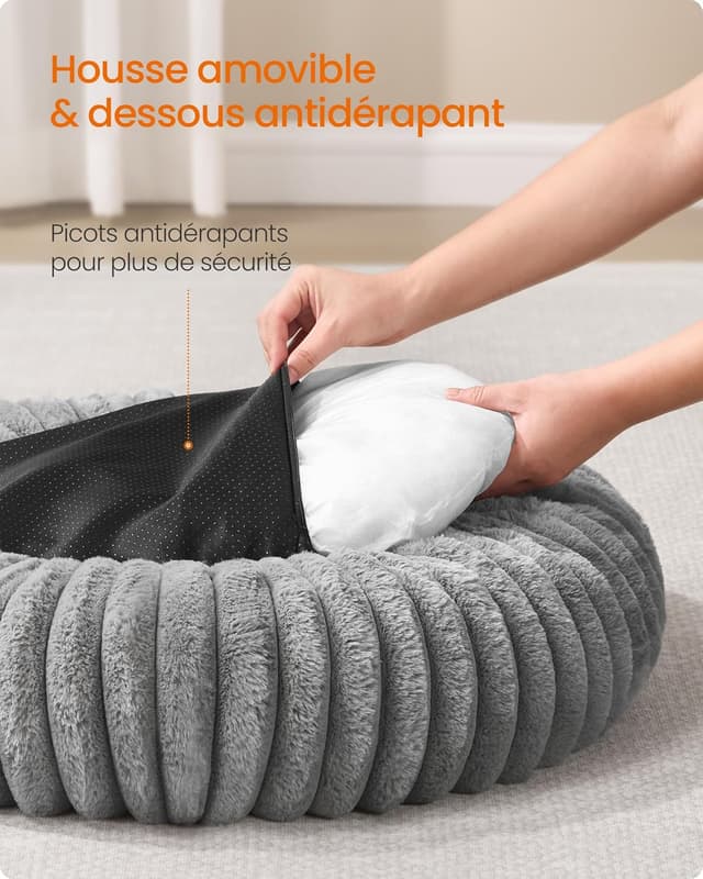 Detalle de Feandrea Panier pour chien et chat petite taille PGW301GD01 (diamètre 50 cm) avec coussin lavable antidérapant